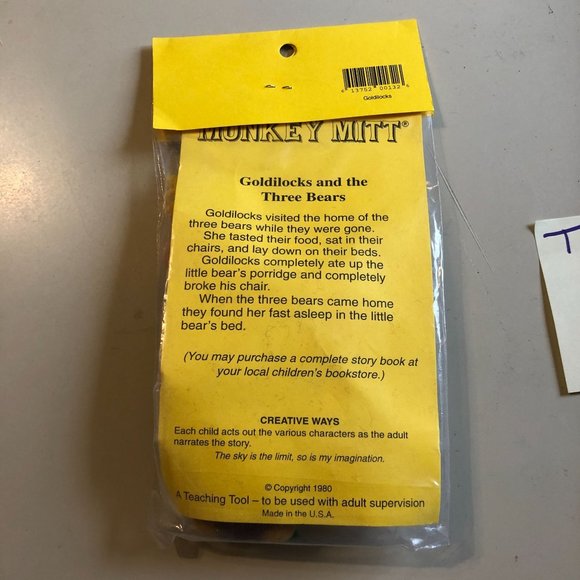 Monkey Mitt Finger Puppets Goldilocks and the Three Bears Vintage Story Aid Home - Picture 3 of 5